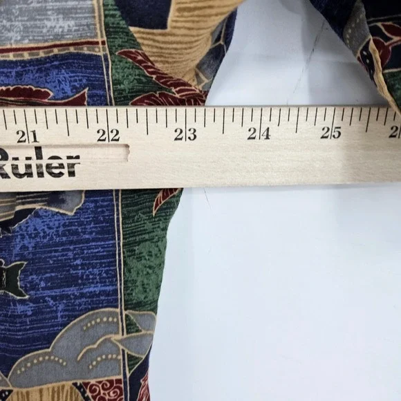 Tori Richard Shirt Mens Large Turtles Palm Trees AOP Hawaiian Button Up - Picture 7 of 9